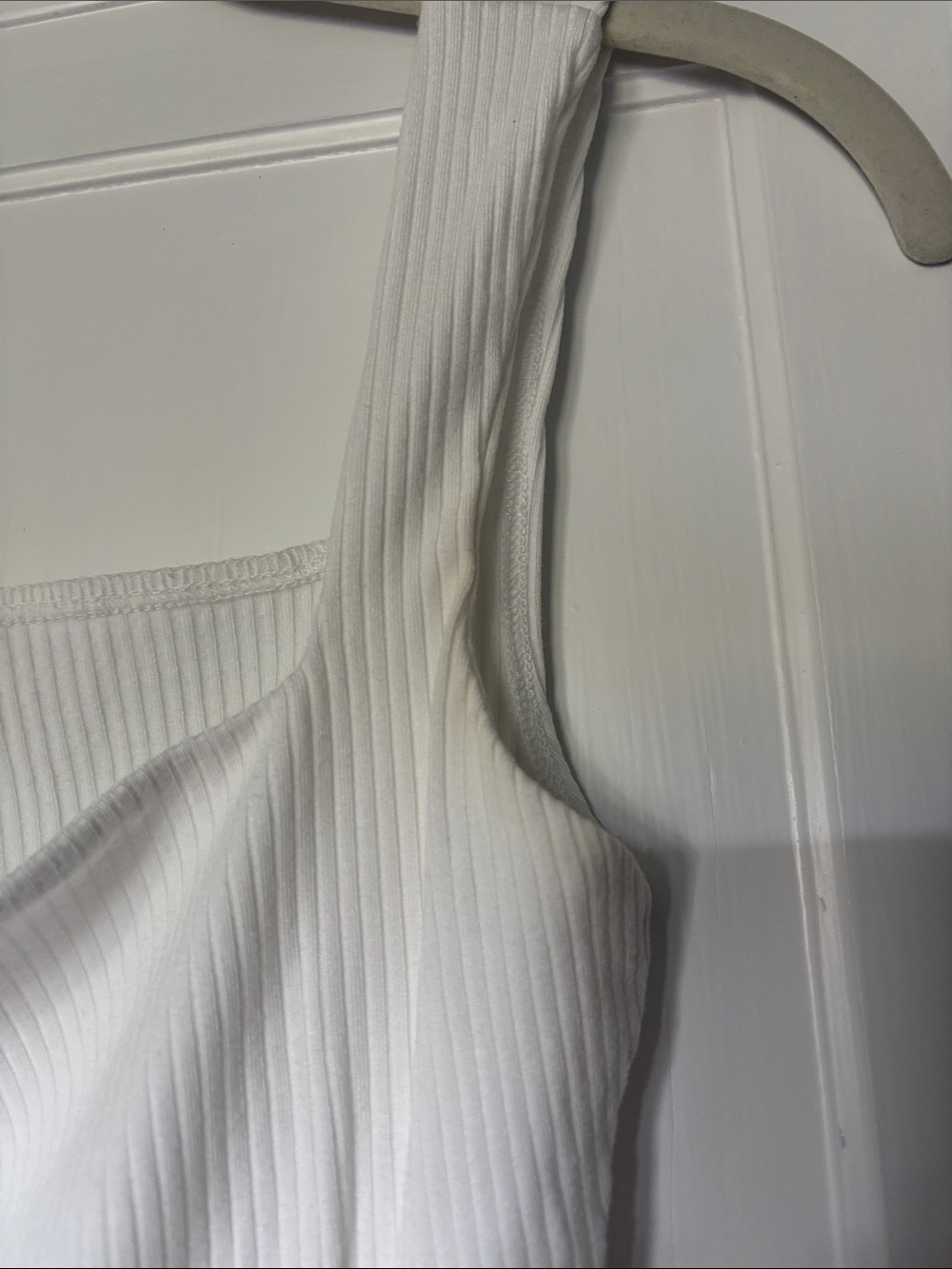 Reformation Cream Ribbed Square-Notch Tank Top - Picture 5 of 5